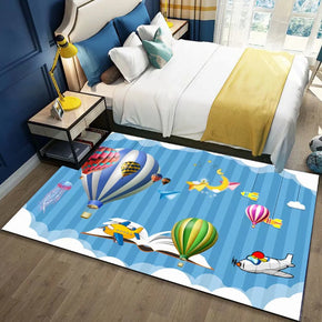 Hot Air Balloon Sky Polyester Carpets Modern Patterned Area Rugs for Hall Living Room Dining Room Bedroom