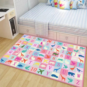 Area Rugs Polyester Carpets Modern Pink Patterned for Hall Living Room Dining Room Kidsroom Bedroom