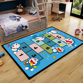 Doraemon Cartoon Area Rugs Polyester Carpets Modern Patterned for Kidsroom Hall Living Room Dining Room Bedroom