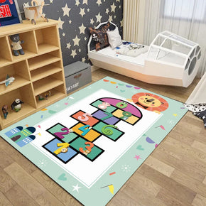 Cartoon Area Rugs Patterned Modern Cute Cartoon Polyester Carpets for Kidsroom Living Room Dining Room Bedroom