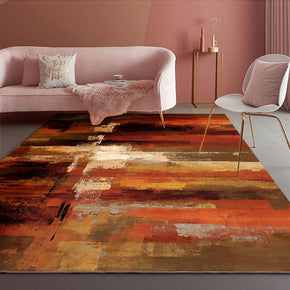 Orange Abstract Modern Patterned Area Rugs Polyester Carpets for Office Living Room Dining Room Bedroom Hall