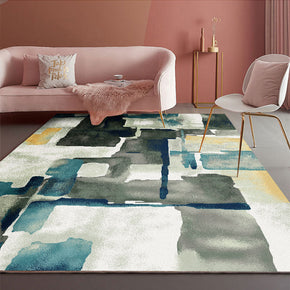 Modern Abstract Area Rugs Patterned Polyester Carpets for Office Living Room Dining Room Bedroom Hall