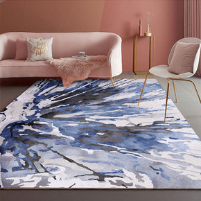 Modern Splash Ink Abstract Area Rugs Patterned Polyester Carpets for Office Bedroom Living Room Dining Room Hall