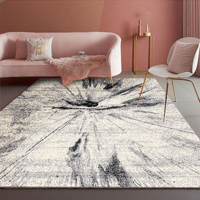 Grey Modern Area Rugs Abstract Patterned Polyester Carpets for Bedroom Office Living Room Dining Room Hall