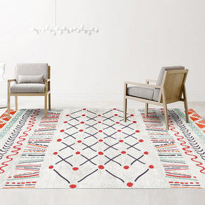 Red Striped Modern Geometric Moroccan Polyester Carpets Area Rugs Patterned for Office  Bedroom Living Room Hall Dining Room