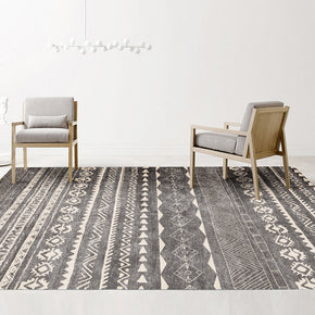 Grey Moroccan Modern Area Rugs Striped Geometric Polyester Carpets Patterned for Office  Bedroom Dining Room Living Room Hall