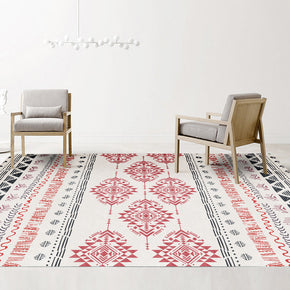 Red Patterned Striped Simple  Area Rugs Geometric Modern Moroccan Polyester Carpets for Dining Room Office Living Room Bedroom Hall