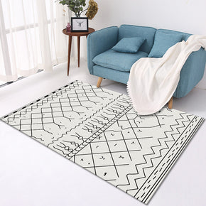 Simplicity Striped Moroccan Geometric Modern Area Rugs Polyester Carpets for Bedroom Hall Dining Room Office Living Room