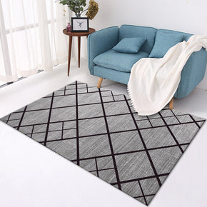 Grey Geometric Moroccan Polyester Carpets Modern Area Rugs for Bedroom Hall Dining Room Living Room Office