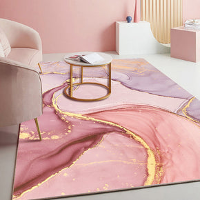 Pink Area Rugs Patterned Modern Polyester Carpets for Office Dining Room Living Room Bedroom Hall