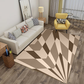 Brown Geometric Three-dimensional Optical Modern Contemporary Rugs for Living Room Dining Room Bedroom