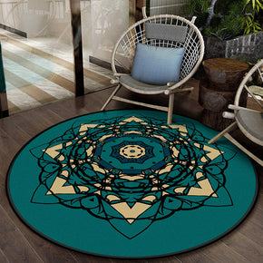 3D Modern Patterned Green Round Anti-slip Carpets Area Rugs for Bedroom Living Room Office Hall