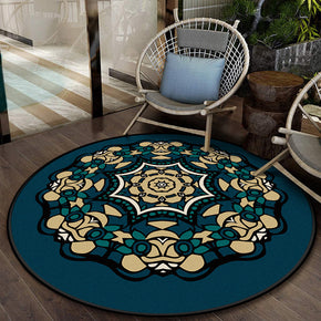 Round Area Rugs 3D Modern Patterned Anti-slip Carpets for Bedroom Living Room Office Hall