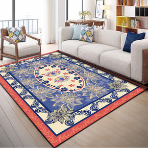 Traditional Floral Patterned Area Rugs Polyester Carpets for Dining Room Living Room Bedroom Hall Office