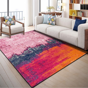 Abstract Modern Orange Pink Area Rugs Polyester Carpets for Office Dining Room Living Room Bedroom Hall