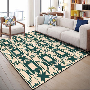 Modern Moroccan Green Area Rugs Polyester Carpets for Living Room Bedroom Hall Dining Office Room