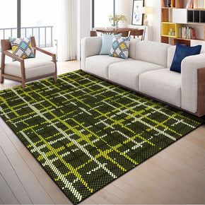Striped Modern Polyester Carpets Green Patterned Area Rugs for Bedroom Living Room Hall Dining Office Room