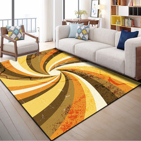 Yellow Rainbow Area Rugs Modern Patterned Polyester Carpets for Living Room Hall Dining Room Office Bedroom