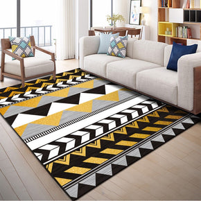 Striped Geometric Area Rugs Modern Patterned Polyester Carpets for Living Room Hall Dining Room Office Bedroom