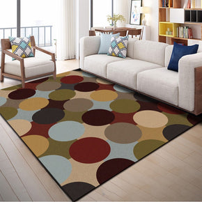 Patterned Area Rugs Modern Polyester Carpets for Living Room Hall Dining Room Office Bedroom