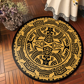 3D Patterned Traditional  Polyester Area Rugs Round for Bedroom Living Room Office Anti-slip Carpets