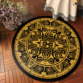Round 3D Patterned Traditional  Polyester Area Rugs for Living Room Bedroom Office Anti-slip Carpets