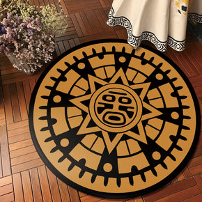 Polyester Round 3D Patterned Traditional Area Rugs for Living Room Office Bedroom Anti-slip Carpets