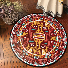 Patterned Polyester Round 3D Traditional Area Rugs for Living Room Office Bedroom Anti-slip Carpets
