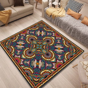 Traditional Retro Square Patterned Area Rugs Polyester Carpets for Dining Room Living Room Bedroom Hall Office