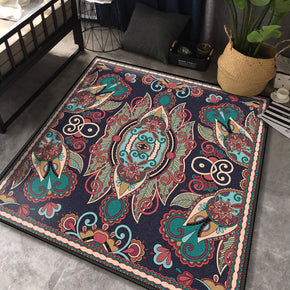 Traditional Retro Polyester Carpets Square Area Rugs Patterned for Dining Room Living Room Office Hall Bedroom