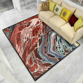 Red 3D Patterned Modern Abstract Texture  Area Rugs Polyester Carpets for Dining Room Office  Living Room Bedroom Hall