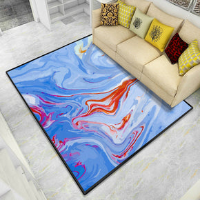 Blue Red Artistic Abstract Texture 3D Patterned Modern Polyester Carpets Area Rugs for Dining Room Office  Living Room Bedroom Hall