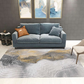 Irregular Lines Pattern Grey Modern Contemporary Simple Rugs For Living Room Dining Room Bedroom