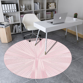Pink Small Fresh Round Wood Grain Modern Rug for Living Room Hall Study Bedroom Bedside Carpet