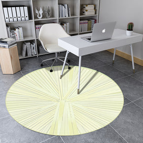 Yellow Small Fresh Round Wood Grain Modern Rug for Living Room Hall Study Bedroom Bedside Carpet