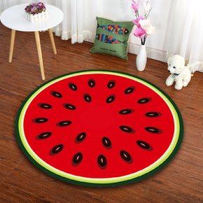Simulation 3D Watermelon Fruit Printing Pattern Modern Round Rug for Living Room Hall Study Bedroom Bedside Carpet