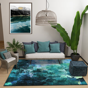 Green Ink Painting Pattern Modern Contemporary Simple Rugs for Living Room Dining Room Bedroom