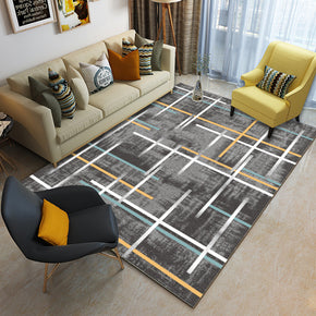 Black Simple Geometric Pattern Modern Contemporary Geometric Simple Rugs for Living Room Dining Room Bedroom