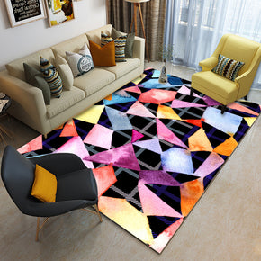 Multicolor Geometric Pattern Modern Geometric Contemporary Simple Rugs for Living Room Dining Room Bedroom