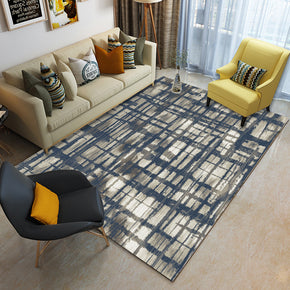 Black Grid Pattern Modern Geometric Contemporary Simple Rugs for Living Room Dining Room Bedroom