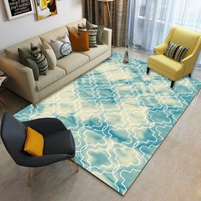 Pretty Simple Blue Geometric Pattern Modern Contemporary Geometric Simple Rugs for Living Room Dining Room Bedroom