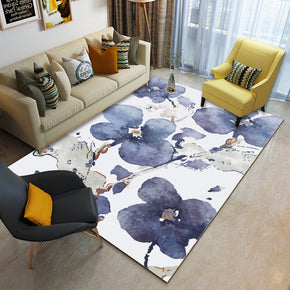 Blue Black Ink Painting Printed Pattern Modern Contemporary Simple Rugs for Living Room Dining Room Bedroom