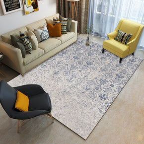 Grey Blue Printed Pattern Modern Contemporary Simple Rugs for Living Room Dining Room Bedroom