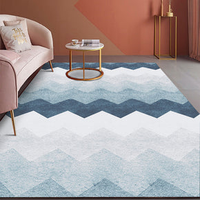 Blue Simple Geometric Pattern Modern Contemporary Geometric Simple Rugs for Living Room Dining Room Bedroom