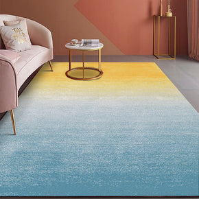 Blue Yellow Gradient Pattern Modern Contemporary Simple Rugs for Living Room Dining Room Bedroom
