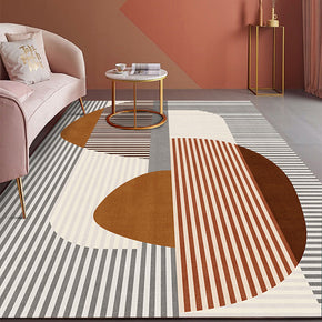 Revolving Lines Pattern Modern Contemporary Geometric Simple Rugs for Living Room Dining Room Bedroom