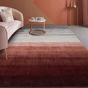 Red Brown Gradient Pattern Modern Contemporary Simple Rugs for Living Room Dining Room Bedroom