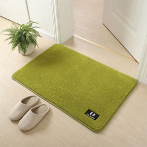 Super Fibre Green Soft Shaggy Plain Floor Rugs Entryway Bathroom Door Mats Anti-slip Mat