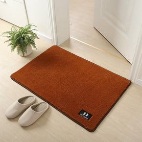 Brown Super Fibre Soft Plush Plain Floor Rugs Entryway Bathroom Door Mats Anti-slip Mat