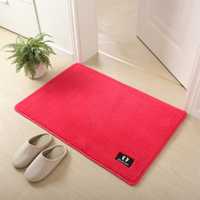 Rose Red Super Fibre Soft Plush Plain Floor Rugs Entryway Bathroom Door Mats Anti-slip Mat
